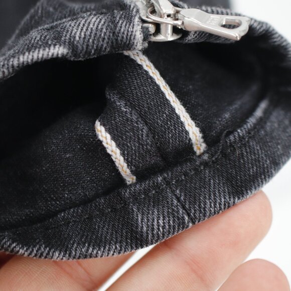 Represent Jeans Mens 30 Repairer Selvedge Vintage Black Ankle Zip Distressed - Picture 3 of 15